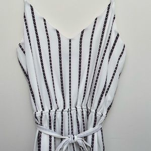 White stripped romper